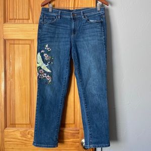 Embroidered Loft jeans size 8